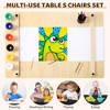 Kids Art Table Set, Multifunctional Drawing Table For Kids, Toddler Drawing Table With 2 Chairs, 6 Storage Boxes For Playroom, Kindergarten, Nursery - 4 of 4