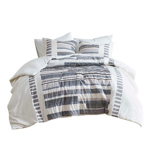 Gracie Mills Oconnor 3 Piece Boho Cotton Printed Duvet Cover Set with Trims - 1 of 4