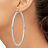 Black Bow Jewelry 4mm Sterling Silver, Extra Large Round Hoop Earrings, 80mm (3 1/8 In) - 3 of 4