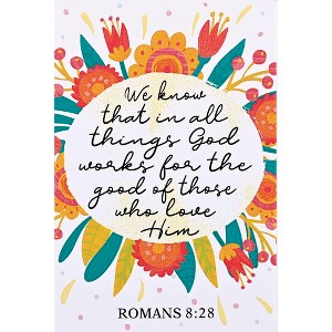 Dicksons IBB-237 Works For The Good Of Those Who Love Him Red And Teal 3 x 2 Paper Itty Bitty Blessings Card Bookmark, Pack Of 24 - 1 of 1