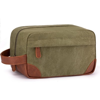 Hanging Toiletry Bag for Men, Navy Blue Water Resistant Canvas Dopp Kit with Large Capacity