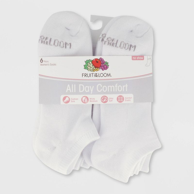 Fruit of the Loom Women's Cushioned 6pk No Show Athletic Socks - 4-10, 4 of 6