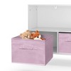 Childrens Bookshelf 4 Cubby Toy Storage Organizer with Collapsible Fabric Drawers, Kids Bookcase Book Display for Kids Room, Playroom and Nursery - 4 of 4