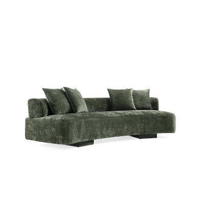 Olive Green Chenille 3-Piece Sofa and Accent Chairs Set