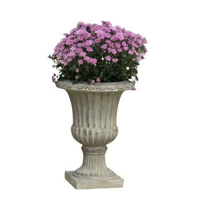 VisioGear 26" Tall Garedn Planter, Modern Design for Indoor and Outdoor Spaces, Antique Green, 19.7"*19.7"*26"