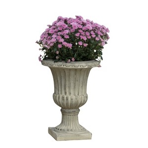 VisioGear 26" Tall Garedn Planter, Modern Design for Indoor and Outdoor Spaces, Antique Green, 19.7"*19.7"*26" - 1 of 4