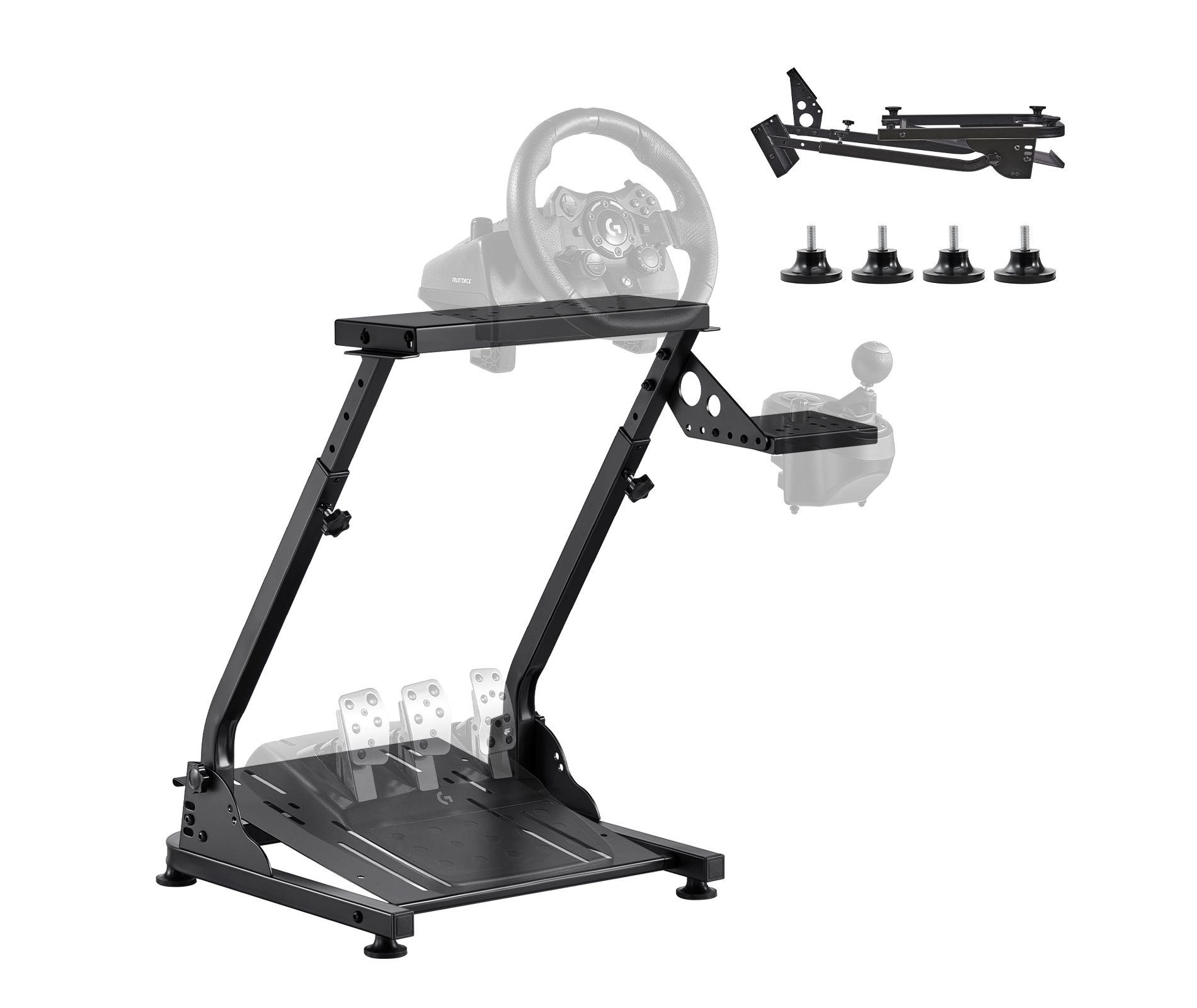 VEVOR Racing Wheel Stand, Adjustable & Foldable Simulator Stand for Logitech G29 G27 G920 G923, Thrustmaster T300RS T300GT T248 TS-PC TSXW,Black