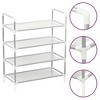 vidaXL Shoe Rack Silver Metal and non-woven fabric Medium Shoe Rack - Silver 23.6" x 11.4" x 28" - 2 of 4