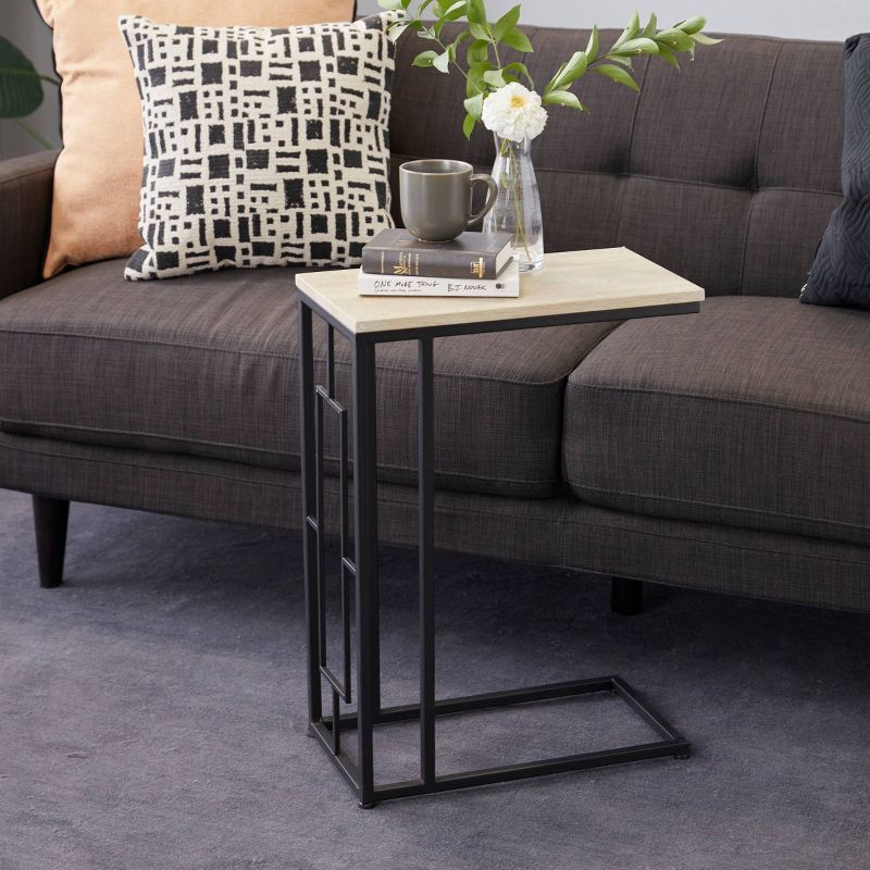 Contemporary Iron and Wood Accent Table Black - Olivia &#38; May, 3 of 9