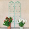 MAYEERTY 4 Pack Metal Garden Trellis 86.7 x 19.7 Inch Rustproof Climbing Plants Support Green Outdoor Flower - 4 of 4