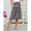 Women's High Elastic Empire Waist Maternity Skirt Summer Casual Floral Pleated Swing A Line Flowy Midi Skirts with Pockets - 3 of 4