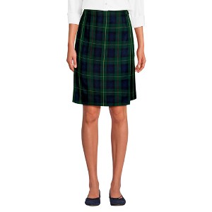 Lands' End School Uniform Women's Plaid  A Line Tab Skort Top of Knee - 1 of 4