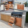 Stainless Steel Outdoor Kitchen Door Drawer Combo, 38.2" W x 20.5" H x 22.6" D Flush Mount Triple BBQ Drawers, Kitchen Drawers for BBQ Island, Grey - 4 of 4