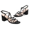 Allegra K Women's Square Toe Knots Strappy Ankle Strap Chunky Heels Sandals - 2 of 4