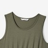 Family Matching Outfits Women Girls Sleeveless Splicing Floral Leaf Print Midi Dresses and Colorblock Short-sleeve  Shirts - 3 of 4