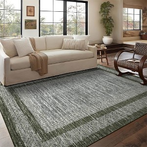 Modern Geometric Area Rug, Machine Washable, Textured Line Pattern, Fold-Able Rug, High-End Versatile Design - 1 of 4