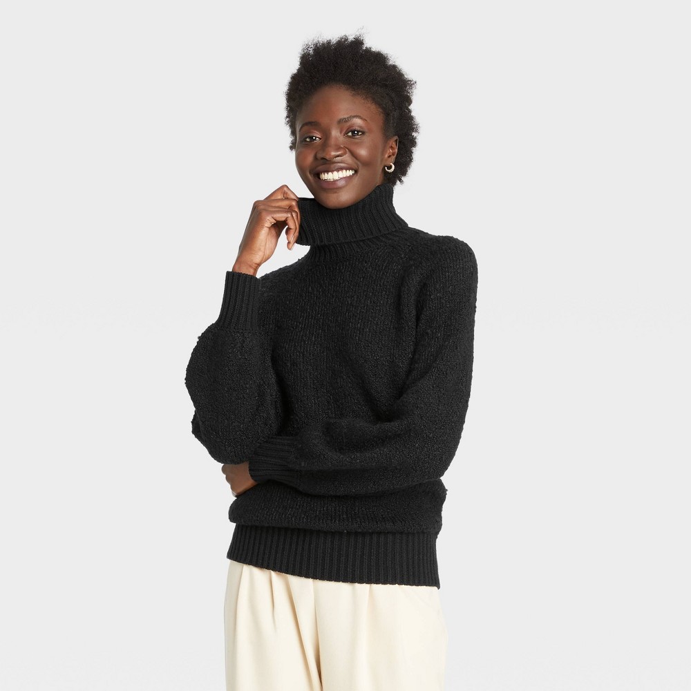 size medium Women's Turtleneck Pullover Sweater - Who What Wear Black 