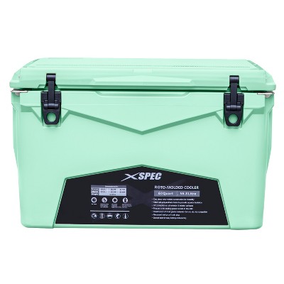 Xspec 60 Quart Roto Molded High Performance Ice Chest Outdoor Cooler, Seafoam