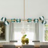 LLHZSY 8-Light Sputnik Sphere Chandelier with Gradient Blue Glass Globes Shape-55 9/10" - 2 of 4
