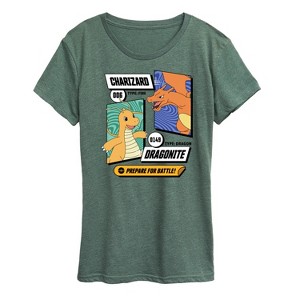 Women's - Pokémon - Dragonite Charizard Prepare For Battle Short Sleeve Graphic T-Shirt - 1 of 4
