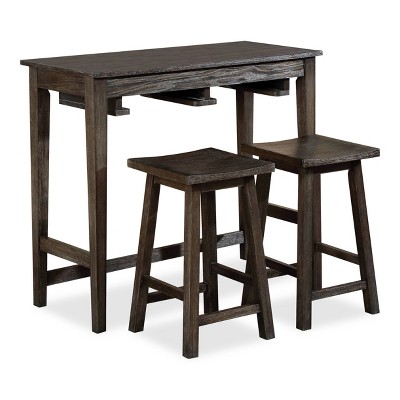 3pc Helbrana Bar Height Dining Set Gray - HOMES: Inside + Out