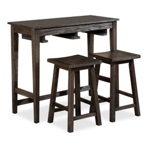 3pc Helbrana Bar Height Dining Set - HOMES: Inside + Out - 1 of 4