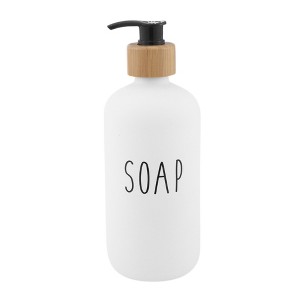 Unique Bargains Elegant Contains the Letters DISHES Soap Pump Dispenser for Bathroom 16.9oz 1 Pc - 1 of 4