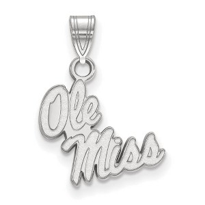 Black Bow Jewelry 10k White Gold Mississippi Rebels NCAA Small Pendant - 1 of 3