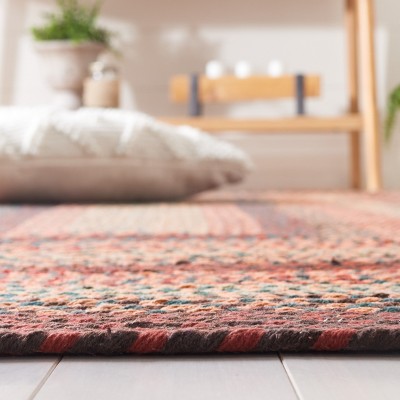 Handwoven Brown and Rust Braided Cotton Oval Rug, 3' x 5'