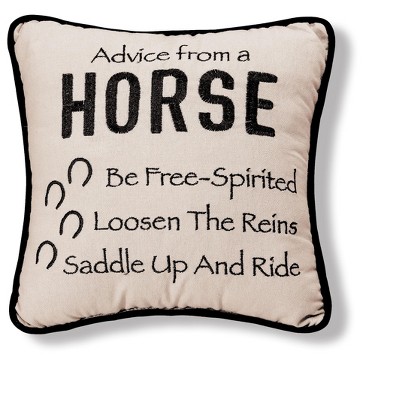 C&F Home 10" x 10" Advice From A Horse Embroidered Small Petite Throw Pillow