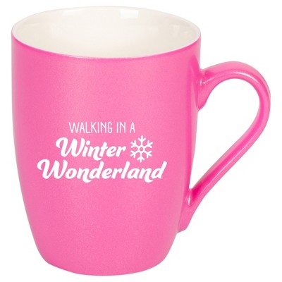 Elanze Designs Walking In A Winter Wonderland Princess Pink 10 ounce New Bone China Coffee Cup Mug