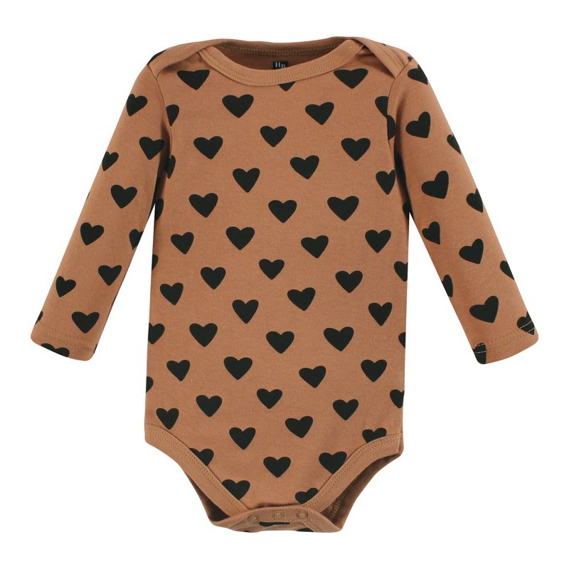 Hudson Baby Infant Girl Cotton Long-Sleeve Bodysuits, Cinnamon Pink Prints 7-Pack, 5 of 10