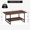 Homhougo 2-Tier Industrial Coffee Table with Storage Shelf Farmhouse Metal Rectangle Center Coffee Table, Rectangle Stable Metal - 2 of 4