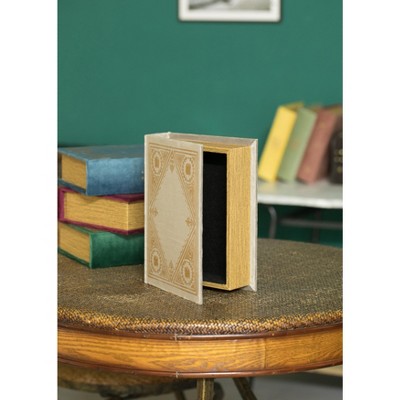 Off-White Wooden Vintage Book Shaped Storage Box