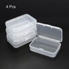 Unique Bargains Plastic Rectangular Storage Case with Hinged Lid 4 Pcs - 3 of 4