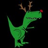 Men's Design By Humans Cool Funny Christmas T-Rex Dinosaur with Antlers By SmileToday Tank Top - image 2 of 4