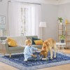 Vintage Floral Area Rug - Machine Washable, Waterproof, Super Soft Faux Wool Carpet, Non-Slip Low Pile, Kid & Pet Friendly, for Bedroom, Living Room - 2 of 4