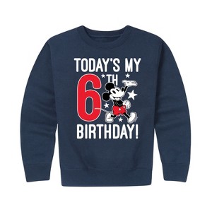 Girls' - Disney - Today's My 6th Birthday Graphic Long Sleeve Fleece Sweatshirt - 1 of 4