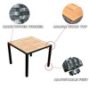 YOOCOZZ Outdoor Patio Weatherproof Wicker Rattan Dining Set with Acacia Wood Tabletop - Black+Cream - 4 of 4