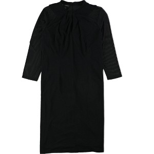 I.N.C International Concepts Womens Embroidered Embellished Floral Sheath A-line Dress, Black, Large - 1 of 1