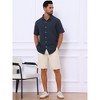INSPIRE CHIC Men's Point Collar Short Sleeve Button Down Summer Linen Shirt - 4 of 4