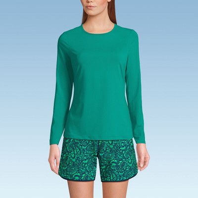 Lands' End Women's SunShade UPF 50 Long Sleeve Relaxed Rash Guard