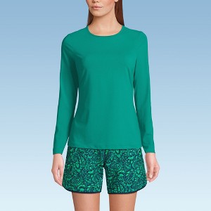 Lands' End Women's SunShade UPF 50 Long Sleeve Relaxed Rash Guard - 1 of 4