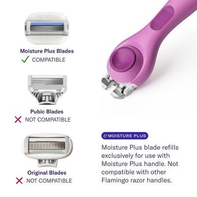 Flamingo Moisture Plus Cartridge Pack - 8ct: Body Application Bikini Line, All Hair Types Razor Blade Refills