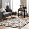 Nuloom Tessa Geometric 4x6 Shag Indoor Area Rug for Living Room Bedroom Dining Room Nursery Kitchen, Beige/Ivory - 2 of 4