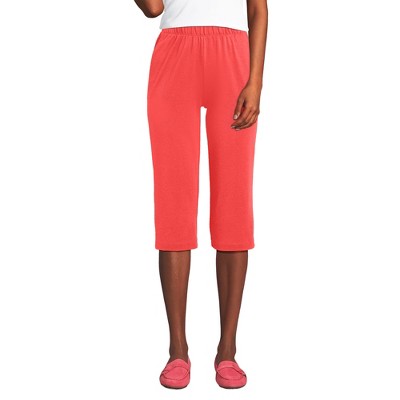 Lands' End Women's Sport Knit High Rise Elastic Waist Capri Pants