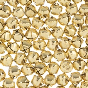 John Bead 100 Pieces 10mm Gold Craft Jingle Bells for Christmas Holiday Home Decorations Party Favors Supplies - 1 of 4