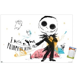 Trends International Disney Tim Burton's The Nightmare Before Christmas - Ink Pumpkin King Unframed Wall Poster Print White Mounts Bundle 22.375" x - 1 of 4