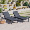 Modern Aluminum Dark Gray Patio Chaise Lounges with Water-Resistant Cushions, Foldable Outdoor Accent Chair-Christopher Knight Home Outdoor Furniture - 2 of 4