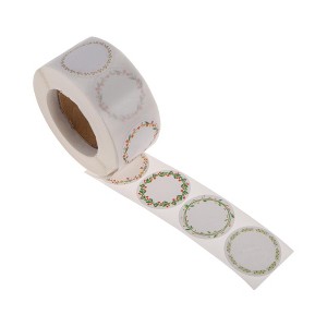 Unique Bargains Christmas Stickers for Ceramic Glass Metal Paper Plastic Peel Holiday Swags Matte Paper Reddish Green 1Pcs - 1 of 4